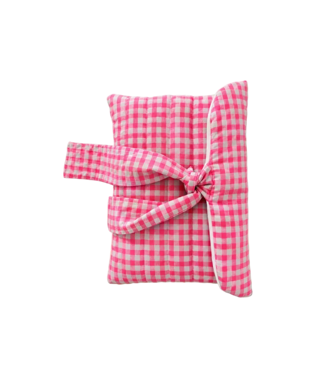 Funda de Libro Acolchada Vichy Rosa Flúor