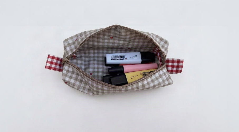 Estuche Artesanal Vichy & Corazones
