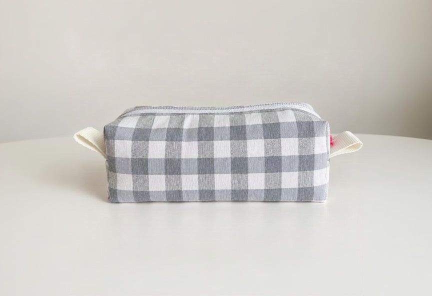 Estuche Rectangular Vichy Gris