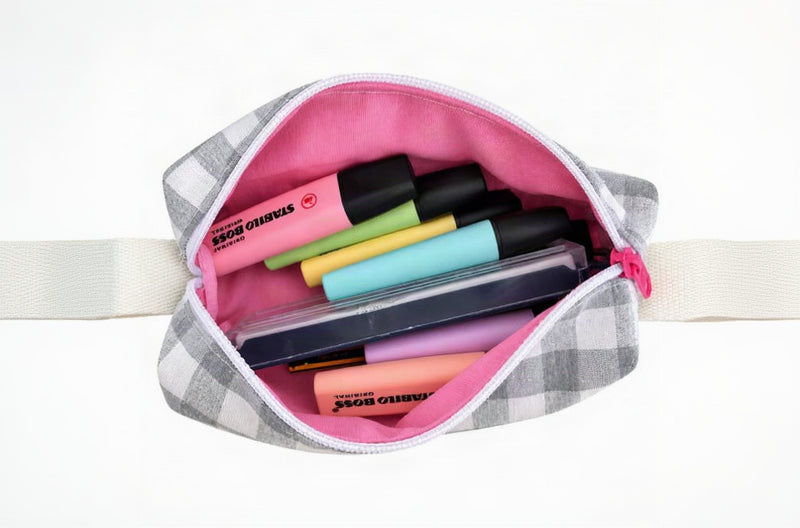 Estuche Rectangular Vichy Gris