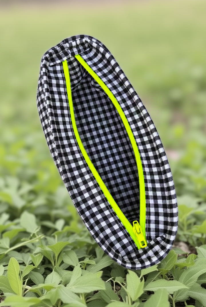 Estuche Vichy Negro con Cremallera Fluor